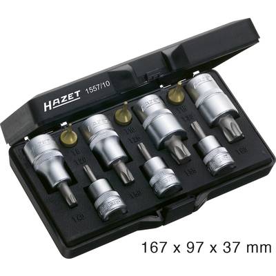 Hazet  Steckschlüssel-Bit-Einsatz-Set  1/4" (6.3 mm), 1/2" (12.5 mm), 3/8" (10 mm) 10teilig 1557/10