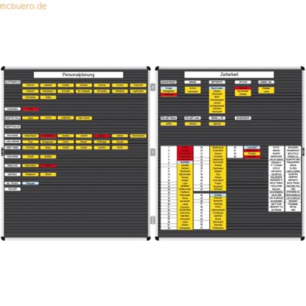 Doppeltafel Planrecord 2xB720xH520mm mit 2x38 Steckbahnen