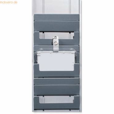 Chipkartentafel C mit 45mm Sichtbereich H590xB115x21mm anthrazit 8 Taschen mit Clip-0