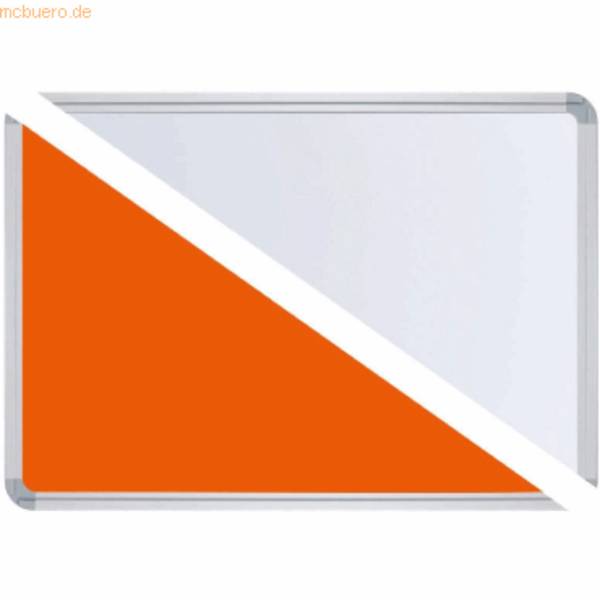 Stellwandtafel Pinntafel/Whiteboard B1800xH1200xT22 orange/weiß