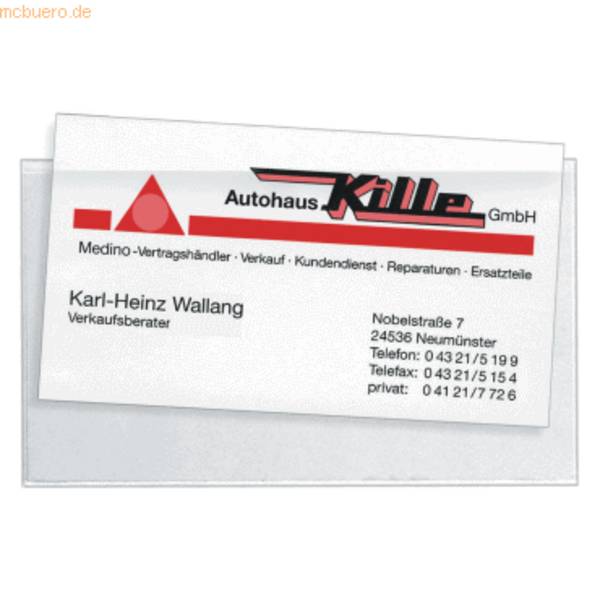 Visitenkartentasche Velocoll selbstklebend 112x62mm