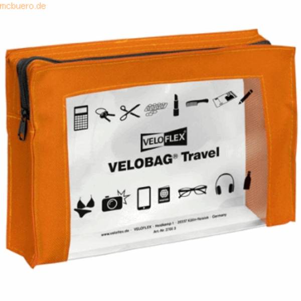 Reißverschlusstasche Velobag Travel A5 orange