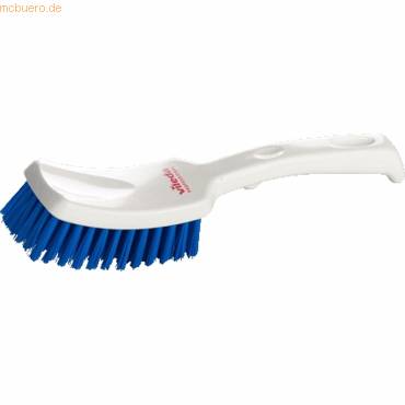 Stielbürste Kunststoffv mit kurzem Griff weiß/blau 28cm-0