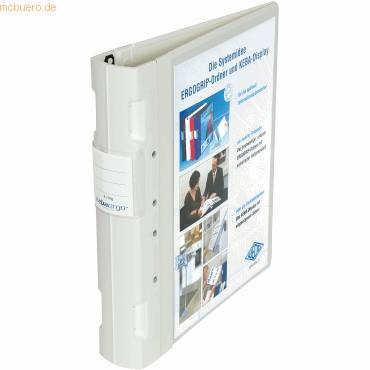 Präsentationsordner Ergogrip A4 50mm 4 Ringe weiß-0