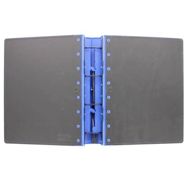 Präsentationsordner Ergogrip A4 50mm 4 Ringe schwarz/blau-1