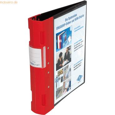 Präsentationsordner Ergogrip A4 50mm 4 Ringe schwarz/rot-0
