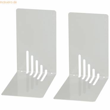 Buchstütze Metall schmal 14x8,5x14 cm VE=2 Stück lichtgrau-1