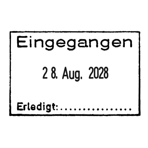 Datumstempel mit Textplatte eingegangen/erledigt-1