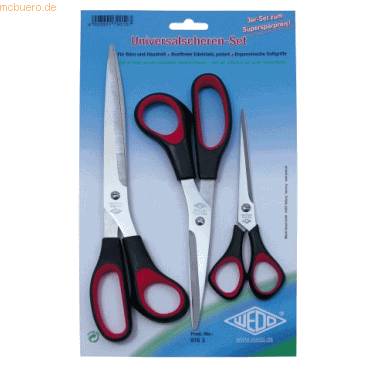 Universalscheren-Set 3 Scheren 16 21 25,5cm schwarz/rot-0