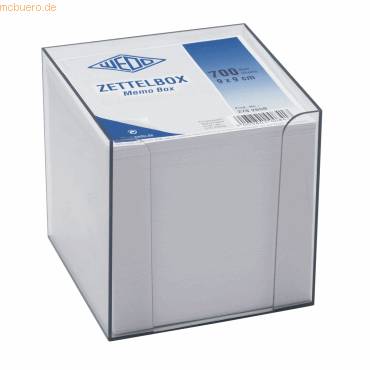 WEDO Zettelbox 10x10cm ra, Kunststoff gefüllt-0