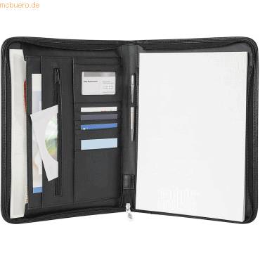 Tagungsmappe Elegance A4 incl. Block / Außentasche schwarz-1