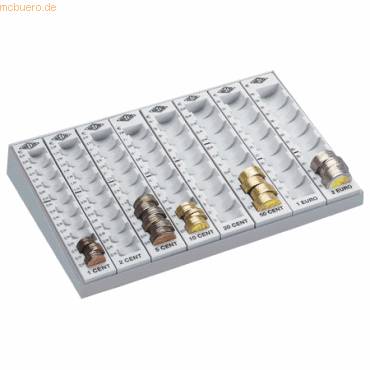 WEDO Geld Zählbrett lgrau, 283x187x45mm lose Rillen-0