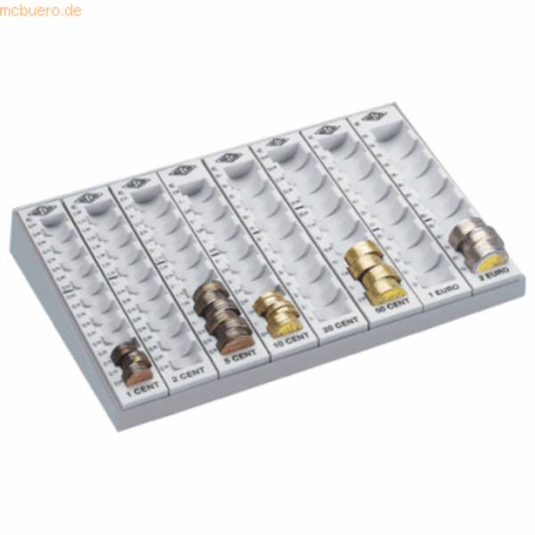 WEDO Geld Zählbrett lgrau, 283x187x45mm lose Rillen