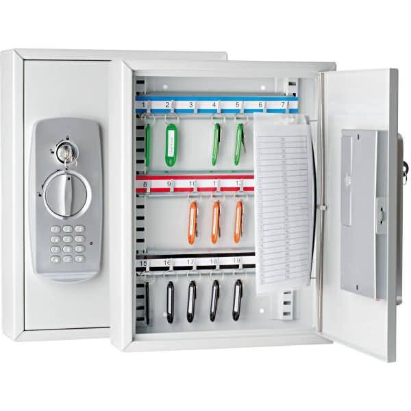 Schlüsselschrank 21 Schlüssel mit Zahlencode + 2 Schlüssel lichtgrau-1