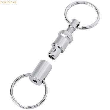 Schlüsselhalter 2 Ringe mit Kupplung silber-1