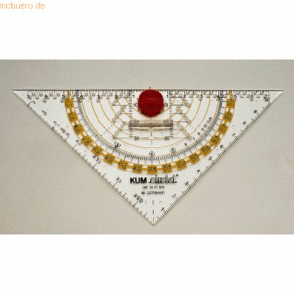 Geometrie-Dreieck CIRCLET 160mm transparent
