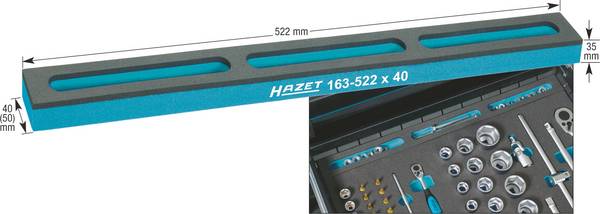 Hazet 163-522X50 163-522X50 Schaumstoffeinlage  (L x B x H) 522 x 300 x 50 mm