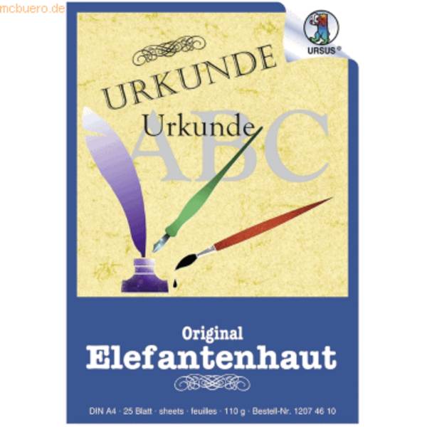 Elefantenhaut Block 110g/qm A5 VE=25 Blatt chamois