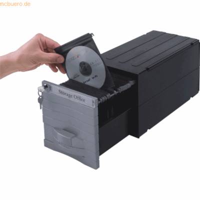 CD-Schubladenbox Media Solution BxHxT 225x350x173mm silber/schwarz