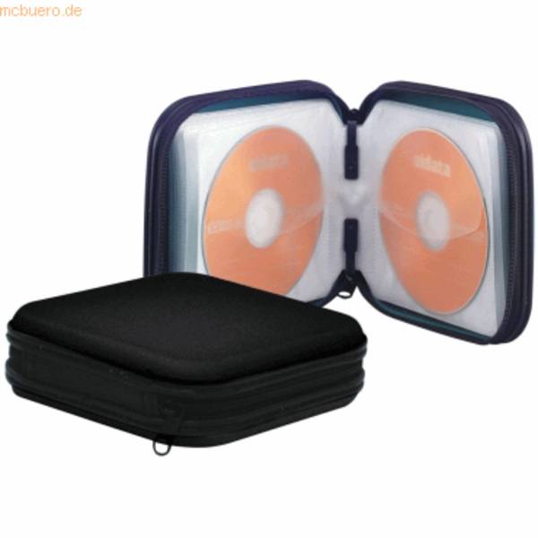 CD-Tasche für 24 CD/DVD Nylon schwarz