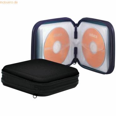 CD-Tasche für 24 CD/DVD Nylon schwarz-0