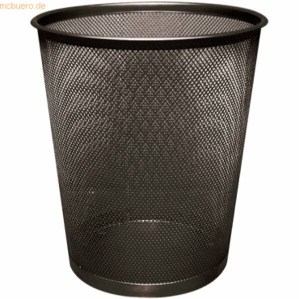 Papierkorb Metall 19 Liter schwarz