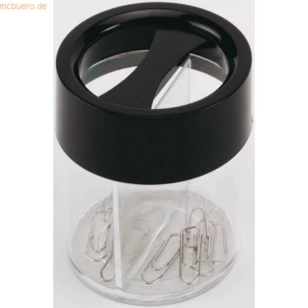 Klammerspender rund transparent/ schwarz