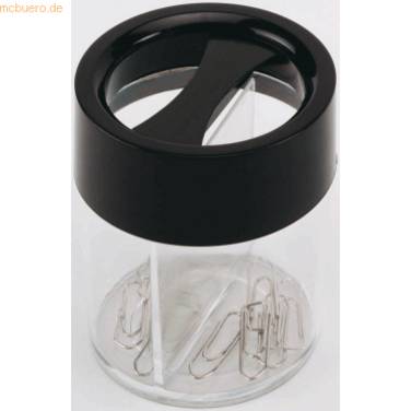 Klammerspender rund transparent/ schwarz