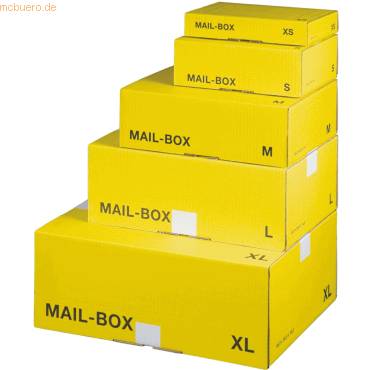 Versandkarton MAILBOX XS 250x155x38mm gelb/anthrazit-0