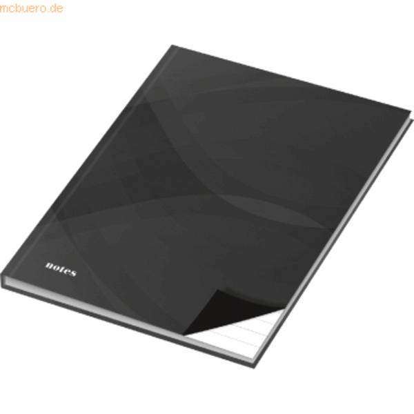 Notizbuch A5 notes carbon black liniert 96 Blatt