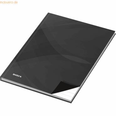 Notizbuch notes carbon black A6 liniert 96 Blatt
