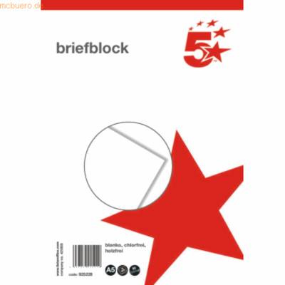 Briefblock A5 70g/qm holzfrei blanko VE=50 Blatt
