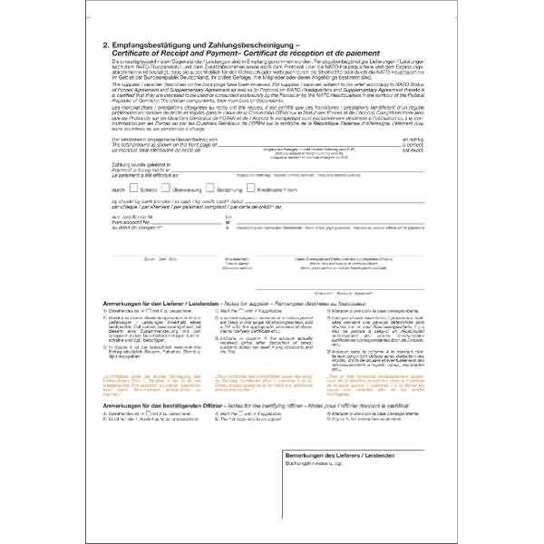 Nato Abwicklungsschein A4 2 Blatt im Wechsel für Laserdrucker-1