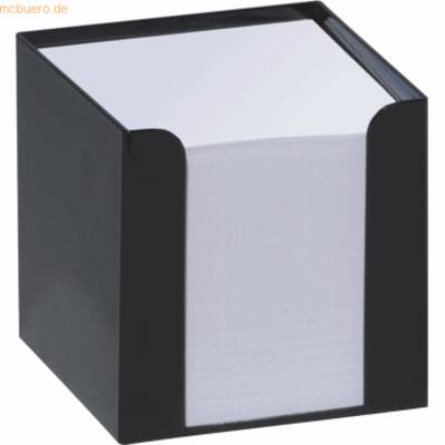 Zettelbox 95x95x95mm Kunststoff schwarz gefüllt