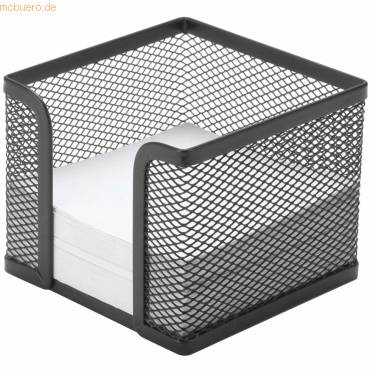 Zettelbox Metall 9,8x8x9,8cm schwarz leer-0