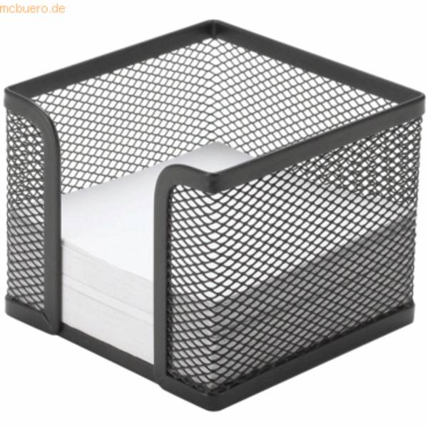 Zettelbox Metall 9,8x8x9,8cm schwarz leer