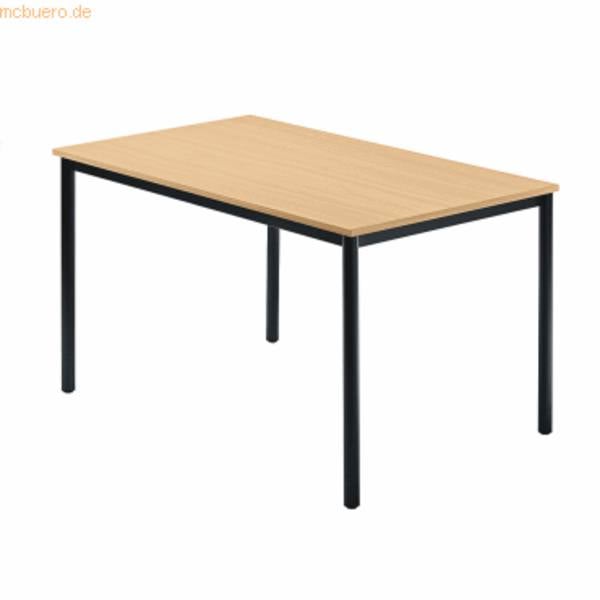 Besprechungstisch 1200x800mm Buche Fuß Vierkantrohr schwarz