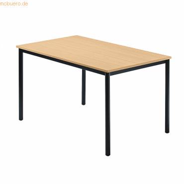 Besprechungstisch 1200x800mm Buche Fuß Vierkantrohr schwarz-0