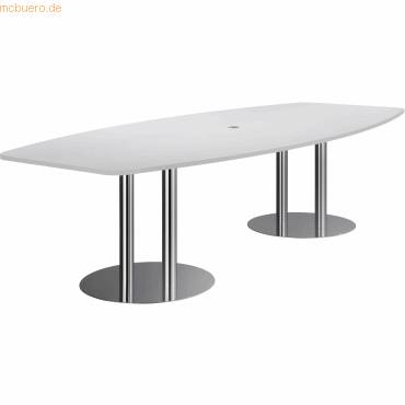 Konferenztisch mit Säulenfüßen 280x130/78cm grau-0
