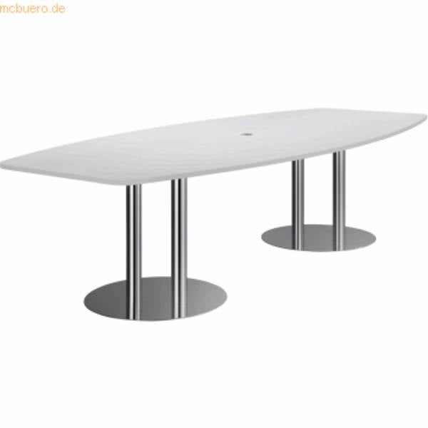 Konferenztisch mit Säulenfüßen 280x130/78cm grau