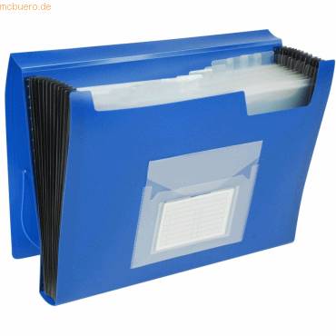 Fächermappe A4 PP mit 13 Fächern blau-0