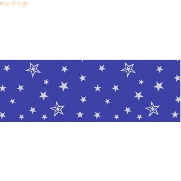 Transparentpapier 115g/qm 50x61cm Silver Stars blau-0