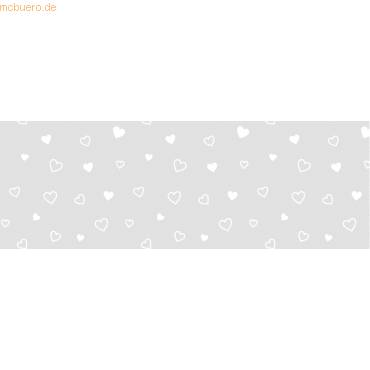 Transparentpapier Rolle 115g/qm 50x61cm White Line Herzen-0