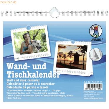 Wand- und Tischkalender 14x16,5cm weiß-0