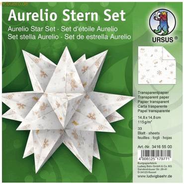 Faltblätter Aurelio Stern Classic Christmas 115g/qm 14,8x14,8cm creme/braun-0