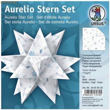 Faltblätter Aurelio Stern Classic Christmas 115g/qm 14,8x14,8cm blau/braun-0