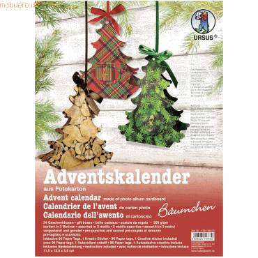 Adventskalender-Set Geschenkboxen Bäumchen 11,5x13,5x5,5cm-0