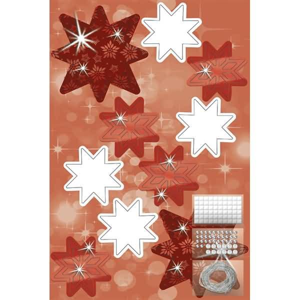 Bastelset 3D Paper Decoration Sterne rot-1
