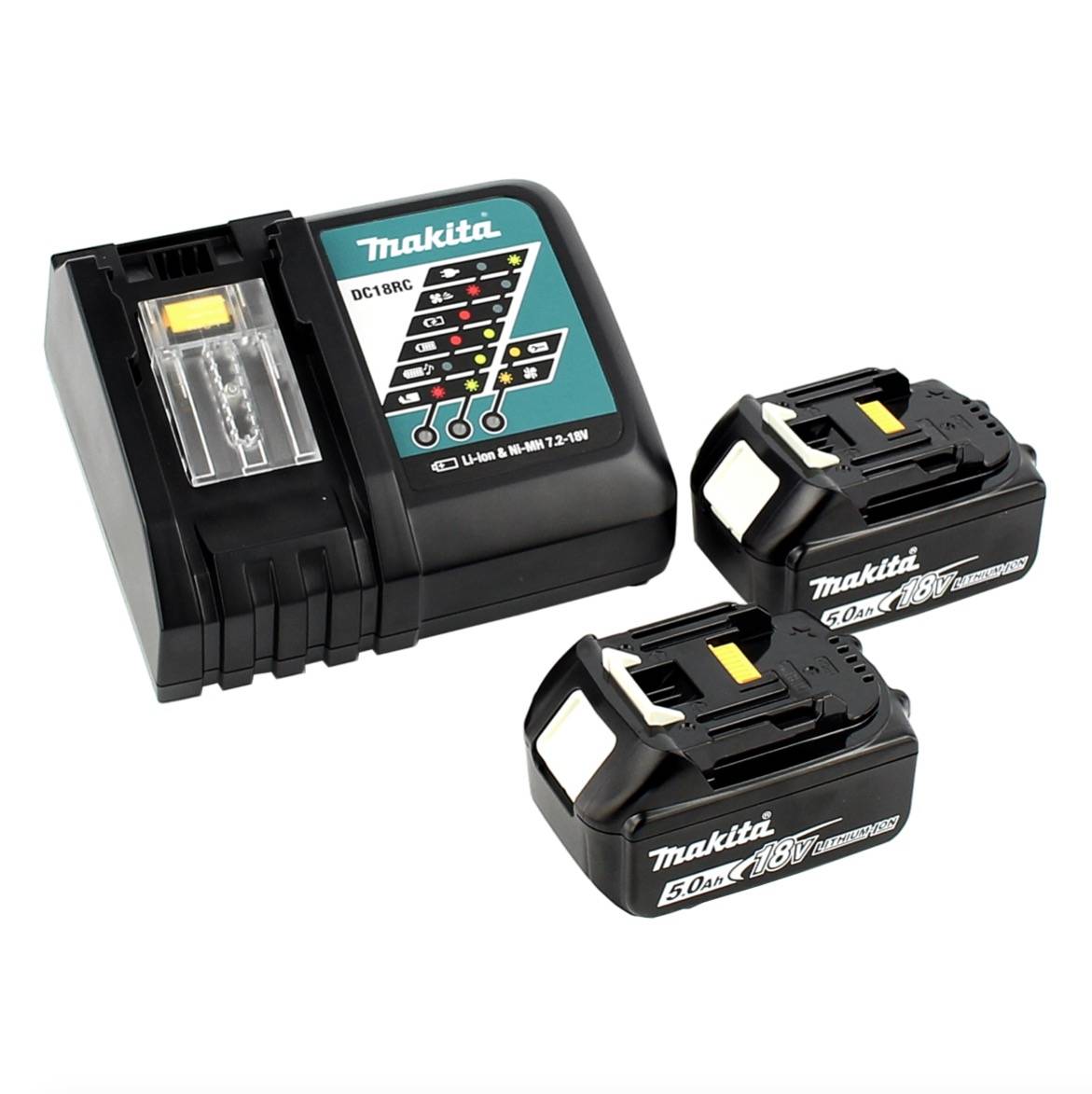 Makita DFR 750 RTJ Akku Magazinschrauber 18V 45-75mm + 2x Akku 5,0Ah + Ladegerät + Makpac-2