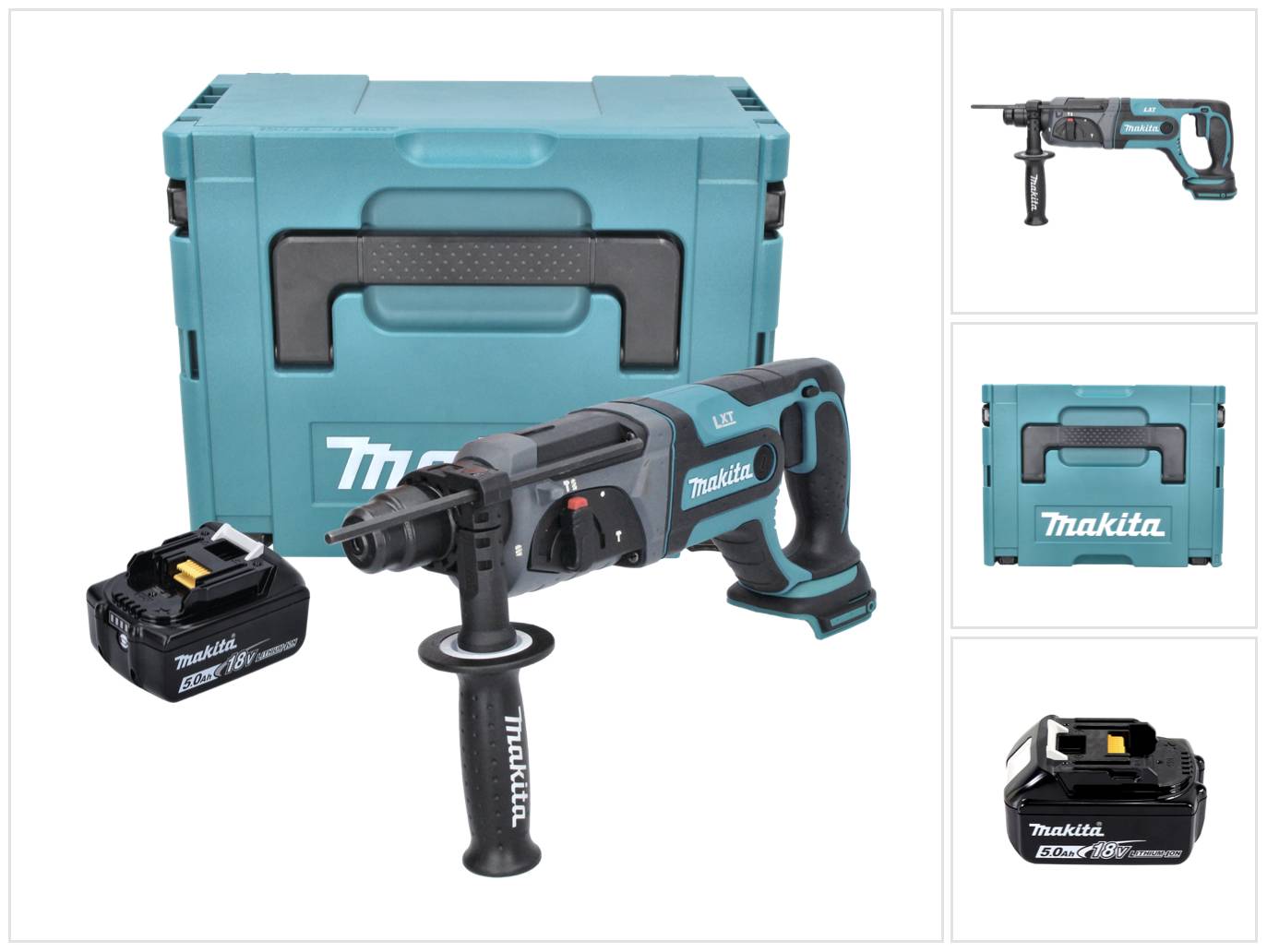 Makita DHR 241 T1J Akku Bohrhammer 18 V 2,0 J SDS plus + 1x Akku 5,0 Ah + Makpac - ohne Ladegerät-0